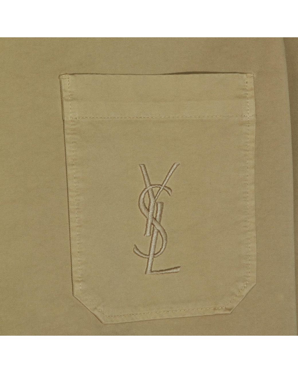 Saint Laurent Natural Cassandre Button-Up Overshirt for men