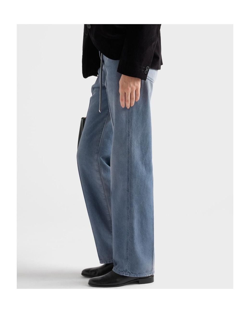 Prada Blue Logo-Patch Denim Jeans