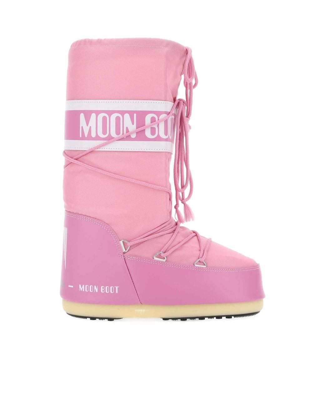 Moon Boot Pink Icon Logo Printed Lace-Up Boots