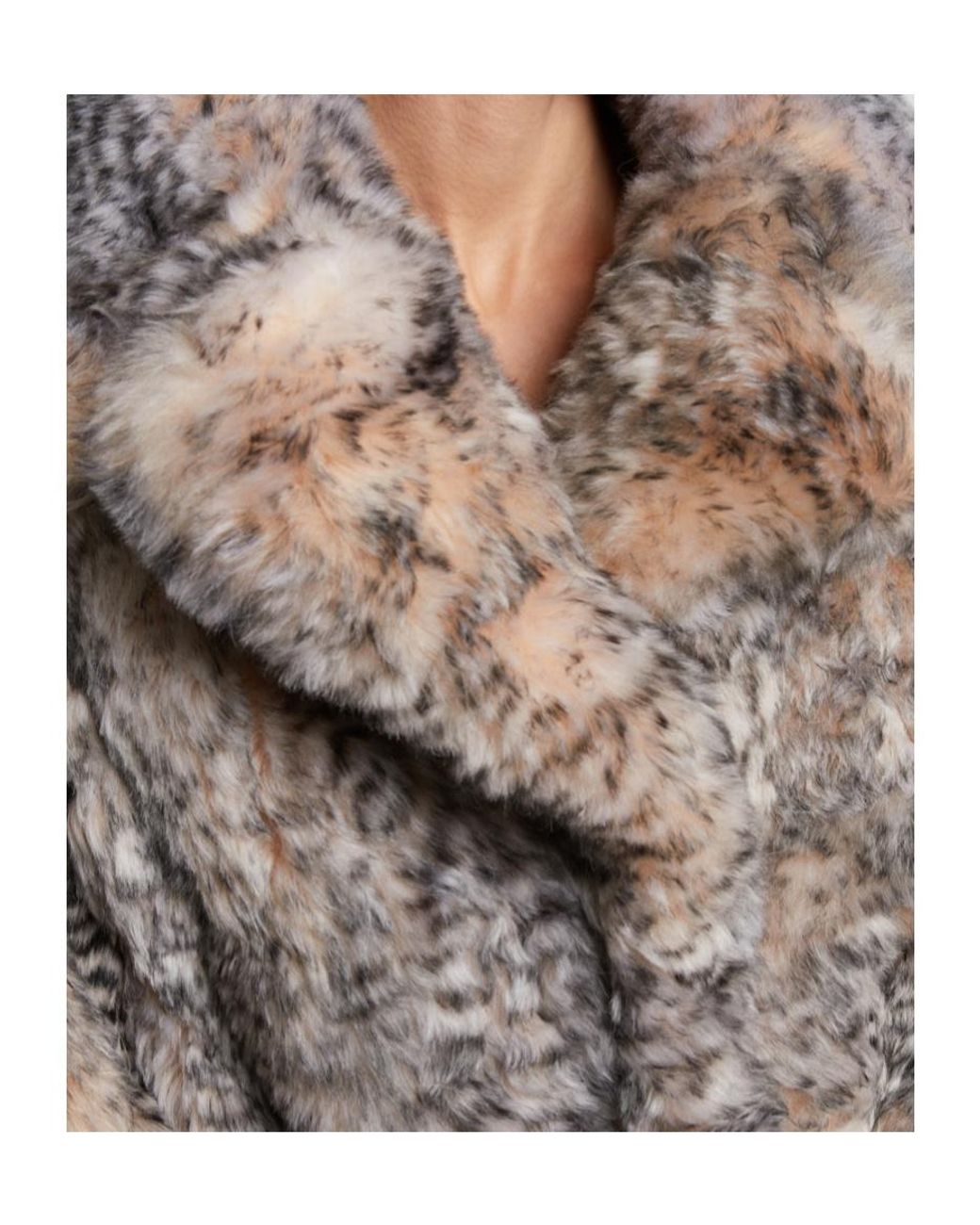 JACQUES WEI Gray Shearling Wrap Coat