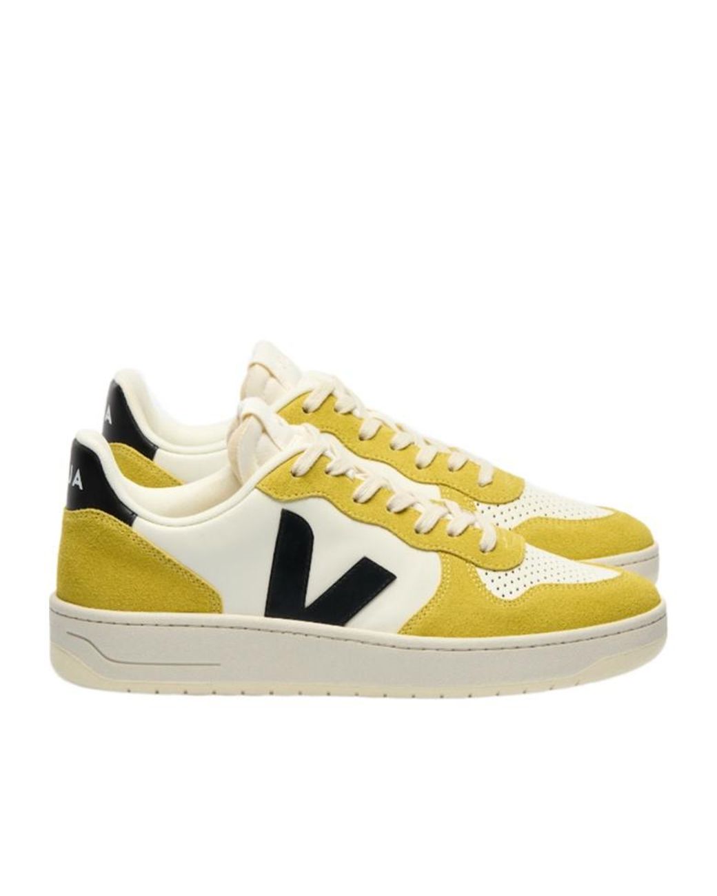 Veja Yellow V-10 Lace-Up Sneakers