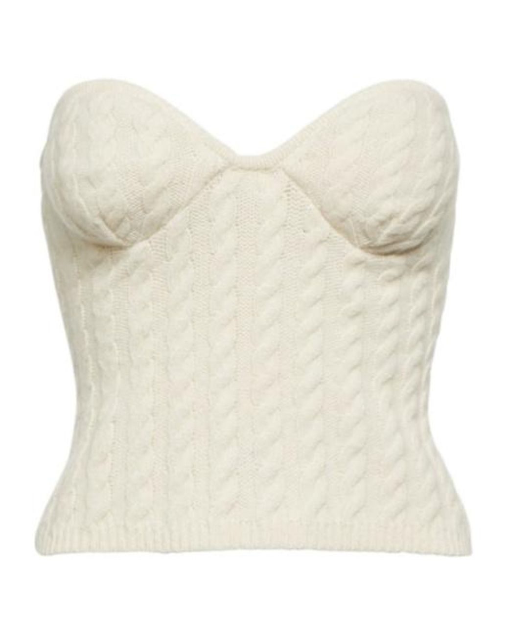 Magda Butrym White Cable-Knit Tube Top