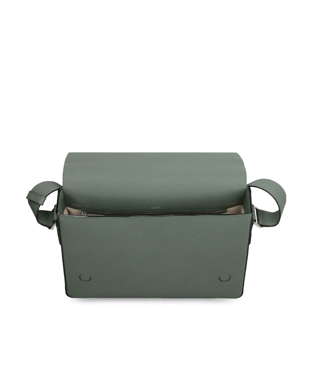 Valextra Green V-Line Foldover-Top Messenger Bag for men