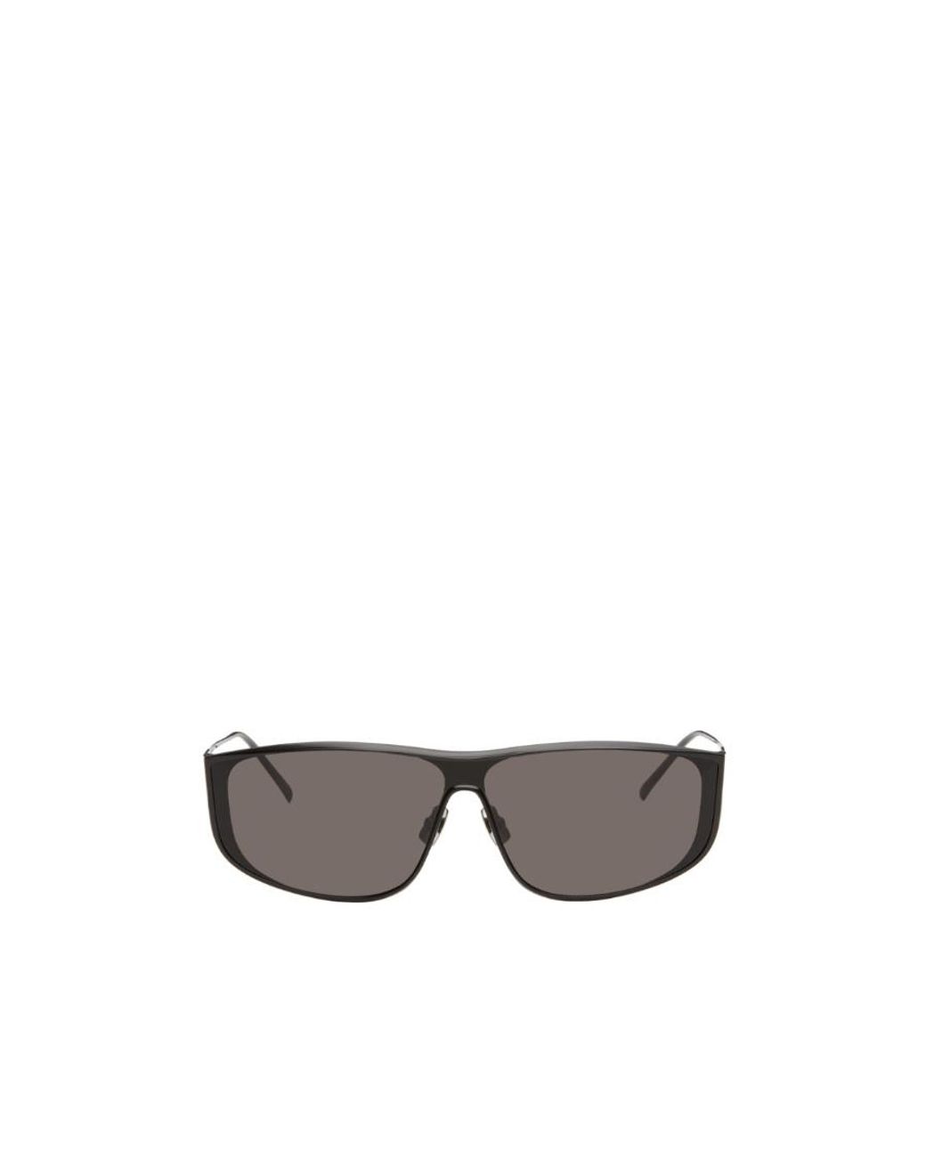 Saint Laurent Gray Eyewear Sl 605 Luna Rectangle Frame Sunglasses for men