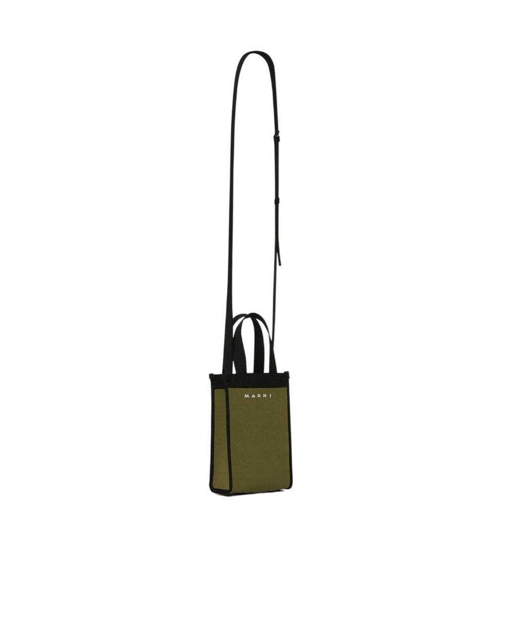 Marni Green Colour-Block Knitted Tote Bag for men