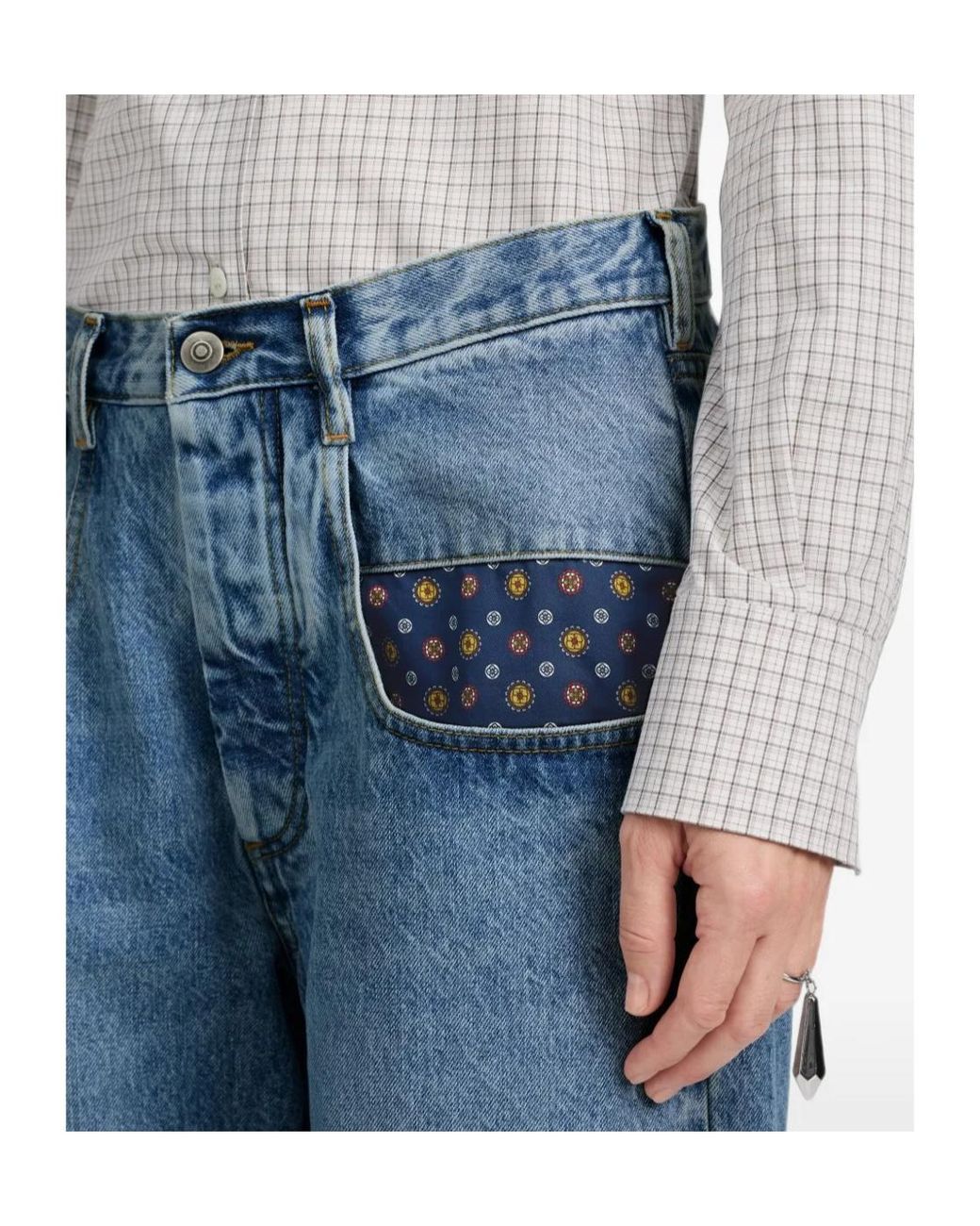 Maison Margiela Blue Pocket Square Jeans