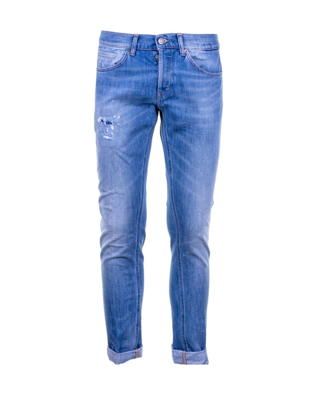 Dondup Blue Distressed, Faded Denim Trousers for men