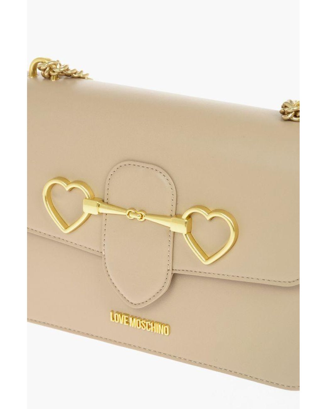 Moschino Natural Horsebit-Detail Shoulder Bag