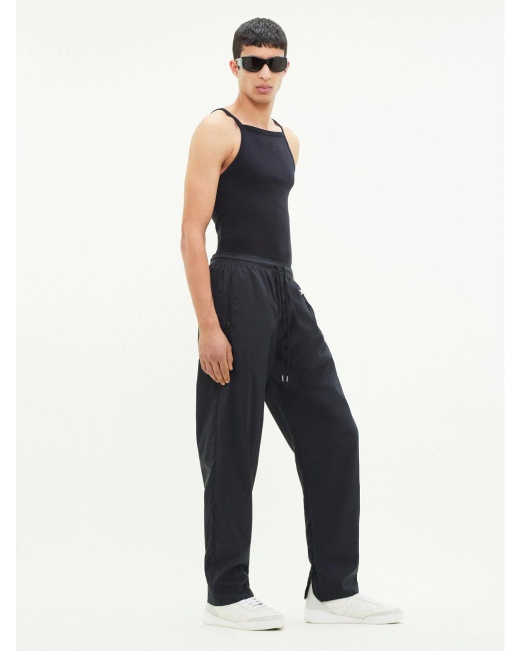 Courreges Black Loose Waist Sweatpants for men