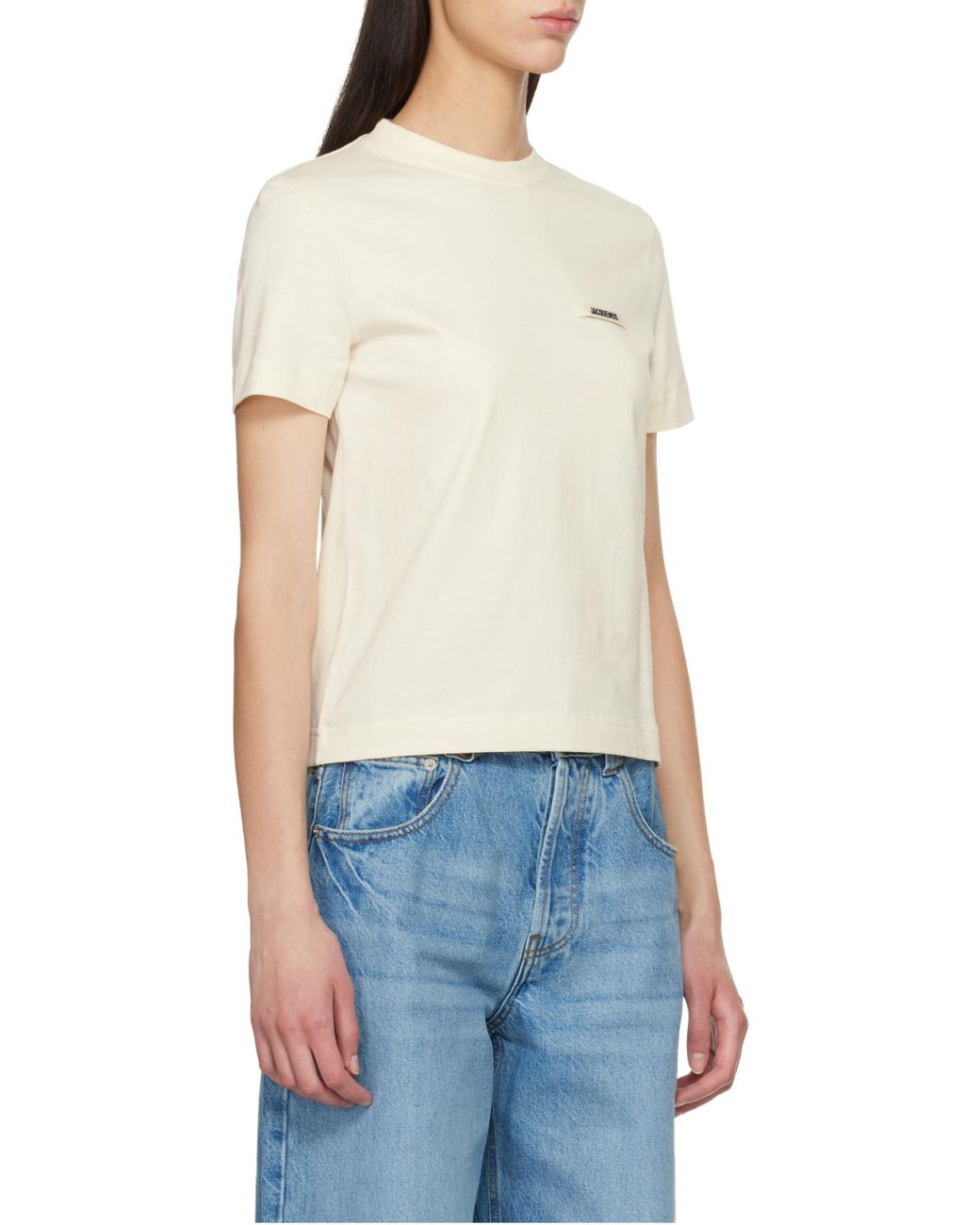 Jacquemus White Logo Patch Cotton T-Shirt