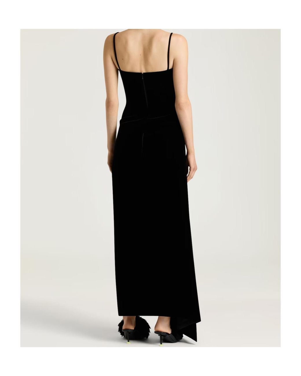 Givenchy Black Sliced Long Slashed Dress
