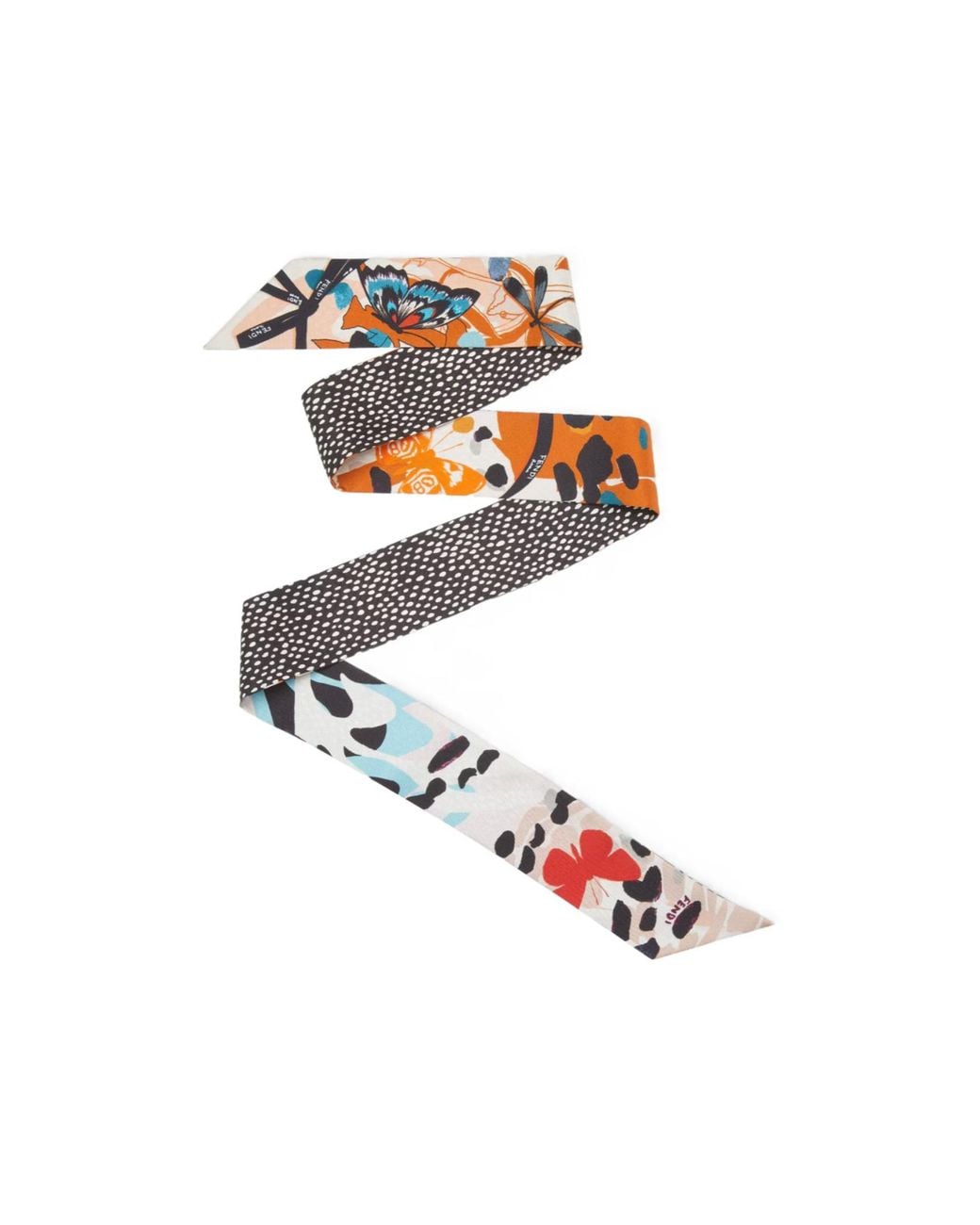 Fendi White Polka-Dot Graphic Scarf
