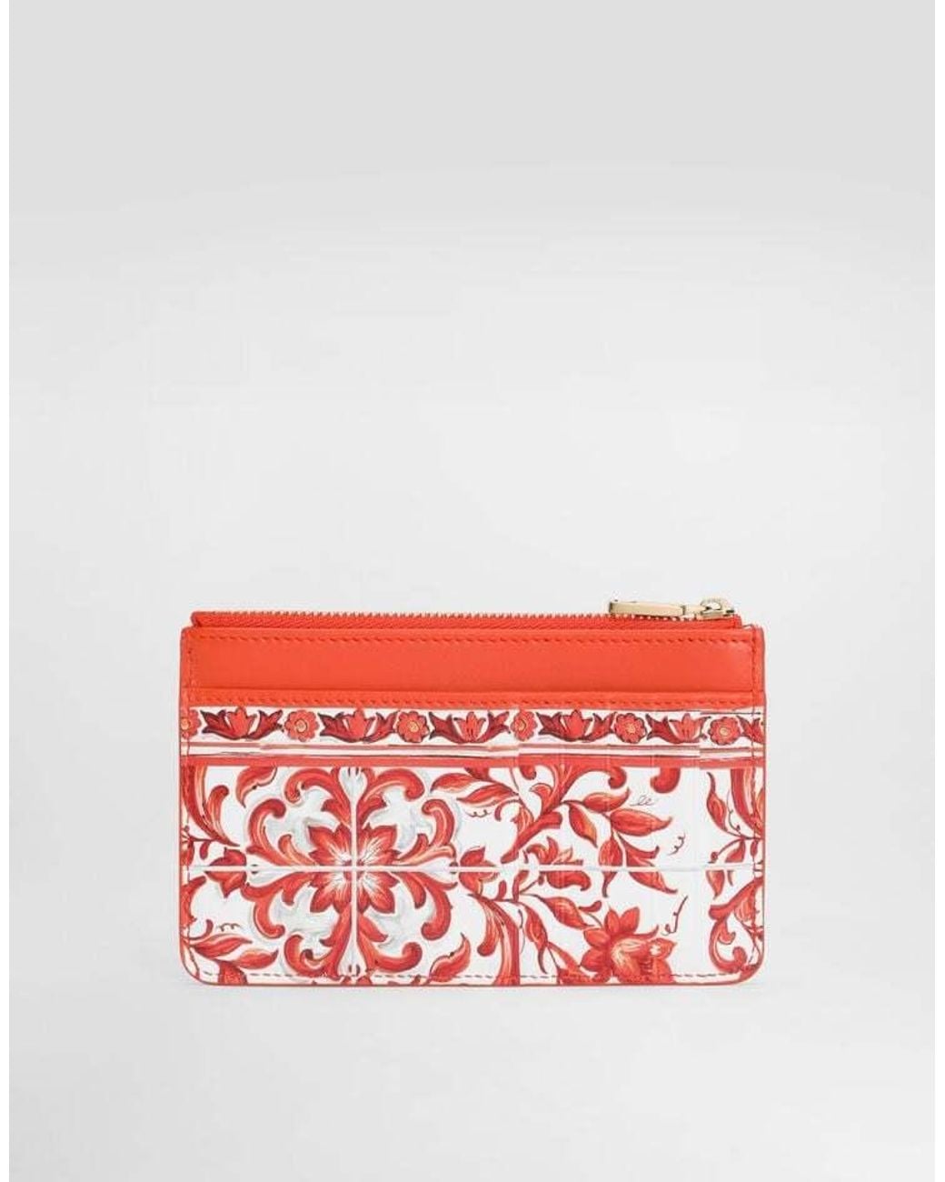 Dolce & Gabbana Red Majolica Printed Card Case