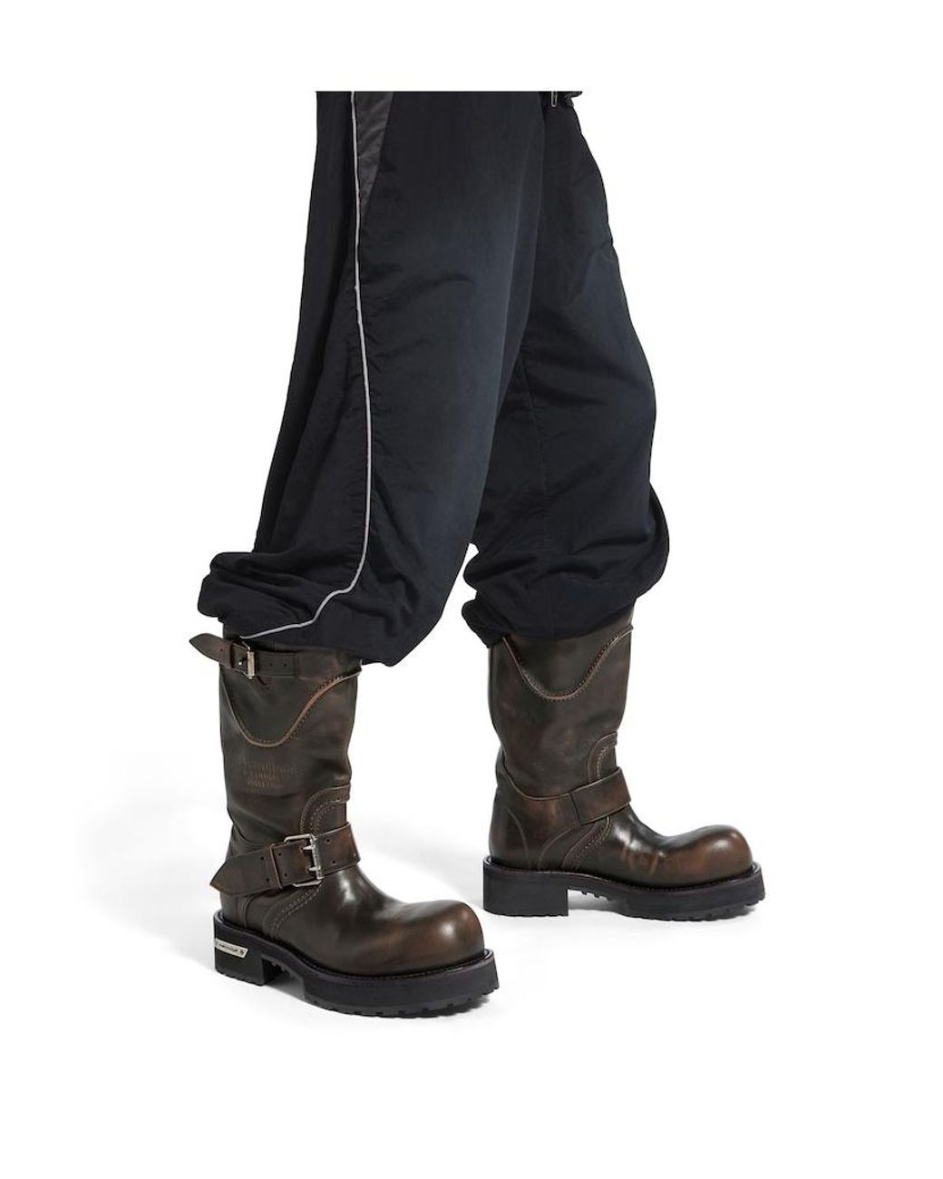 Balenciaga Black Venom Buckled-Strap Boots for men