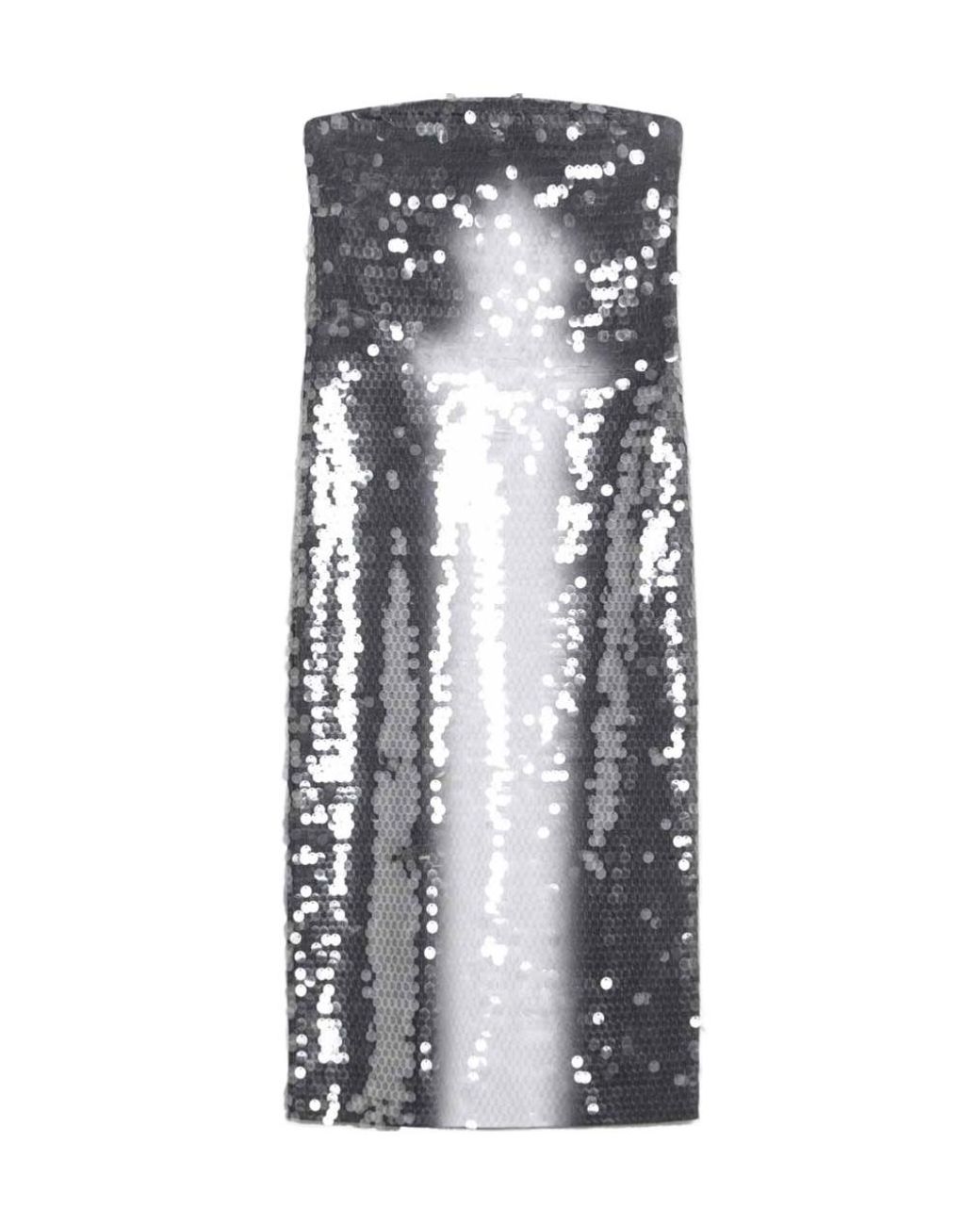 Sportmax Gray Sequined Dress