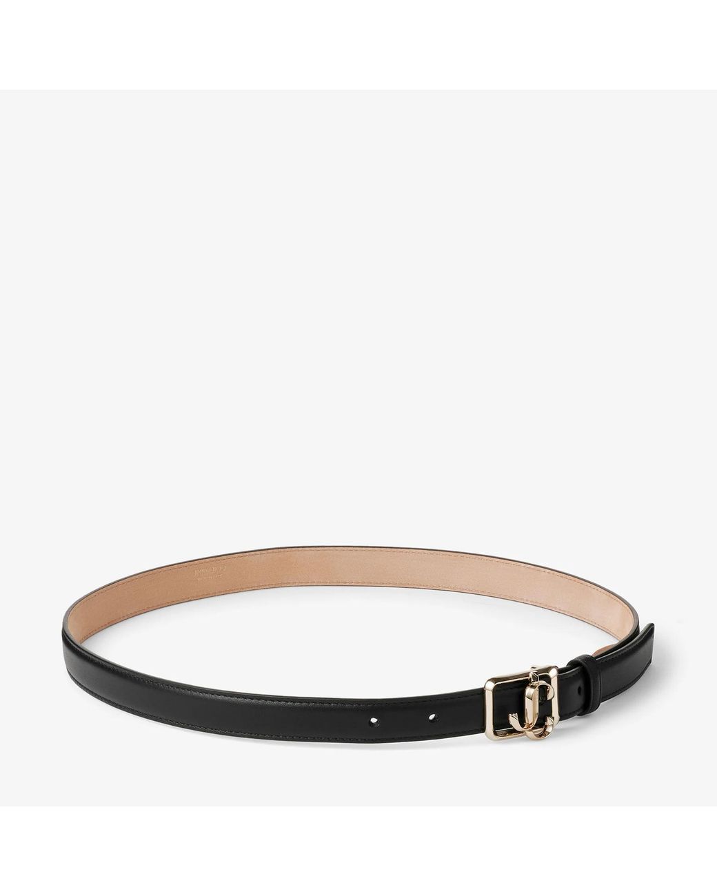 Jimmy Choo White Jc Buckle Leather Belt