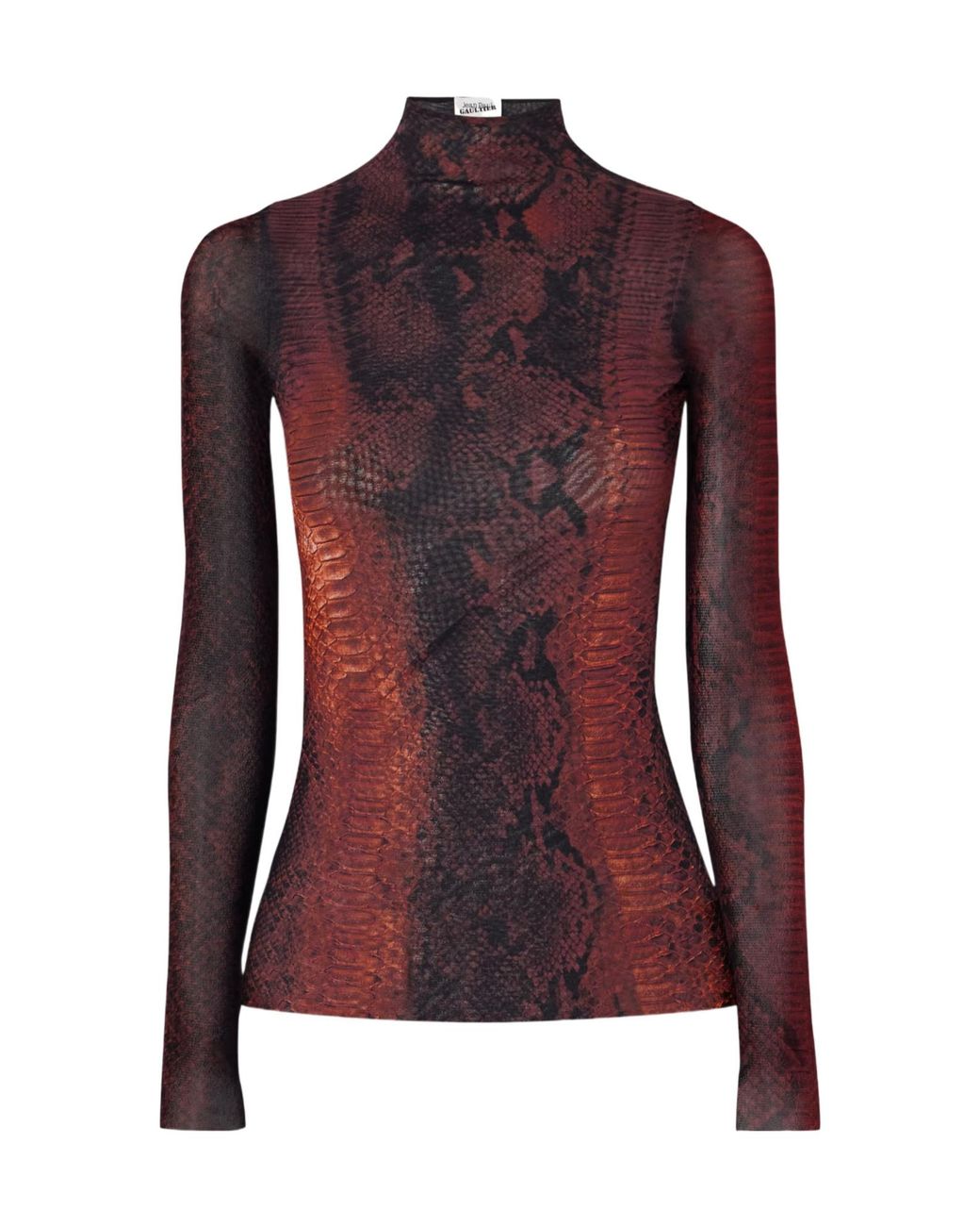 Jean Paul Gaultier Purple Snake-Print Mesh Top