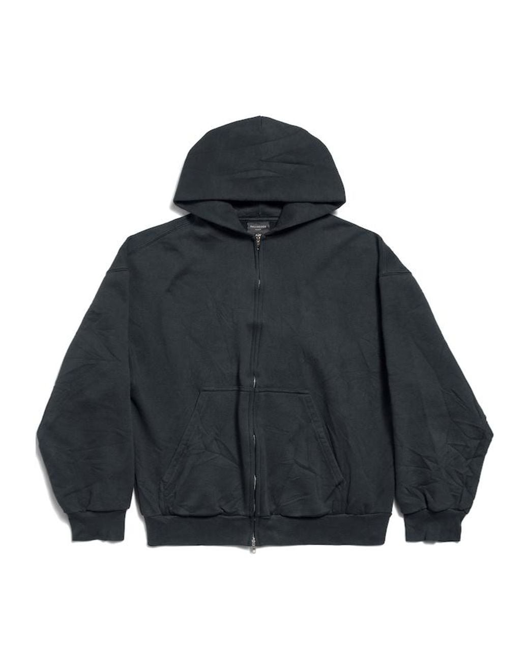 Balenciaga Blue Flipped Uni Zip-Up Hoodie for men