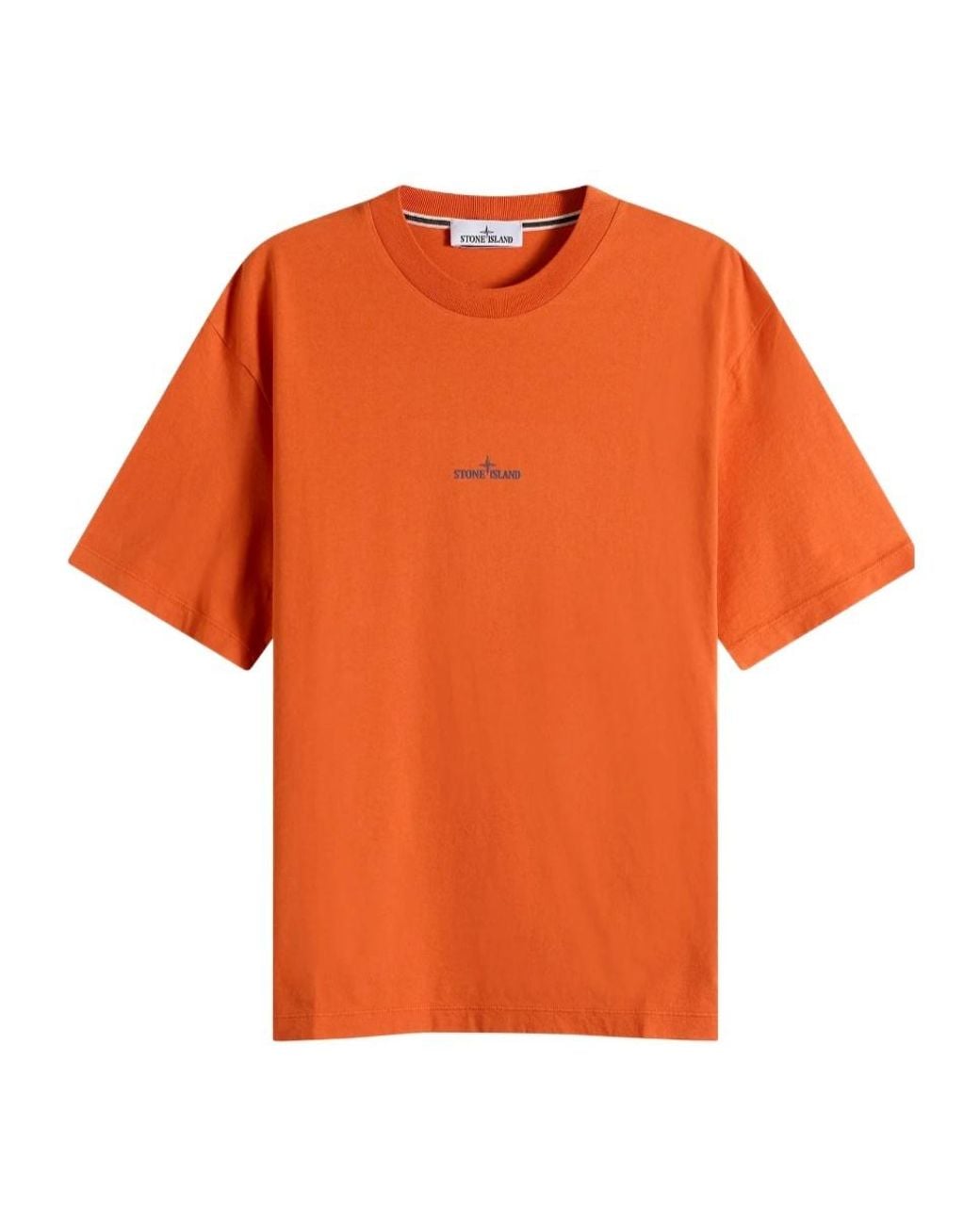 Stone Island Orange Short-Sleeved T-Shirt for men