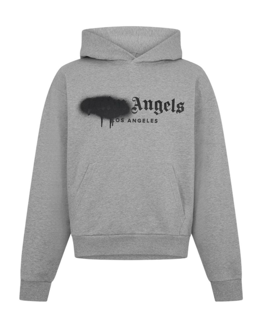 Palm Angels Gray Palm Spray Hoody Sn00 for men