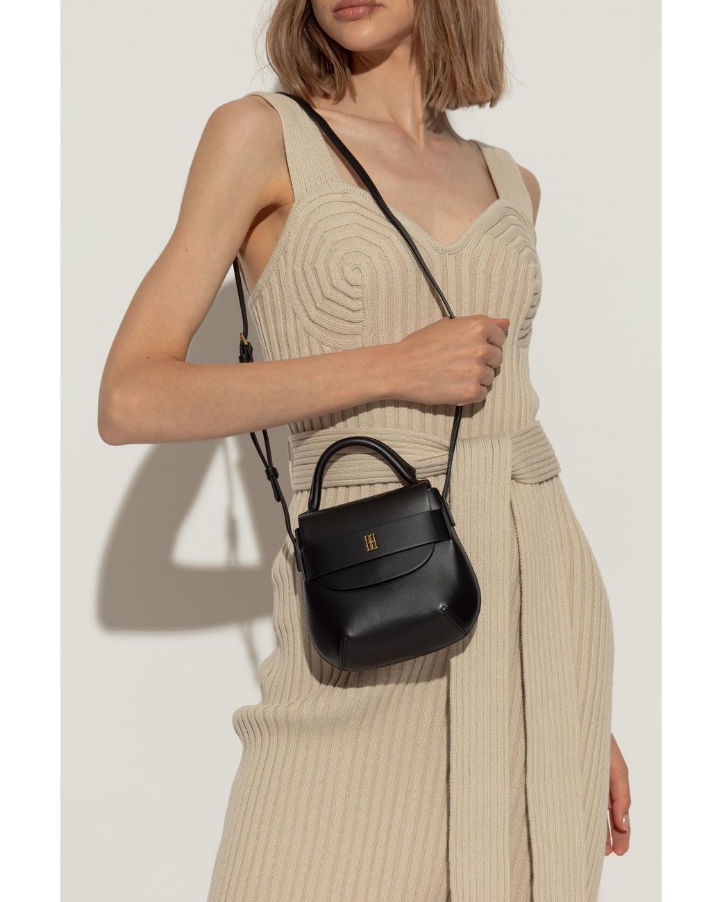 By Malene Birger Black Signature Flap Crossbody Bag