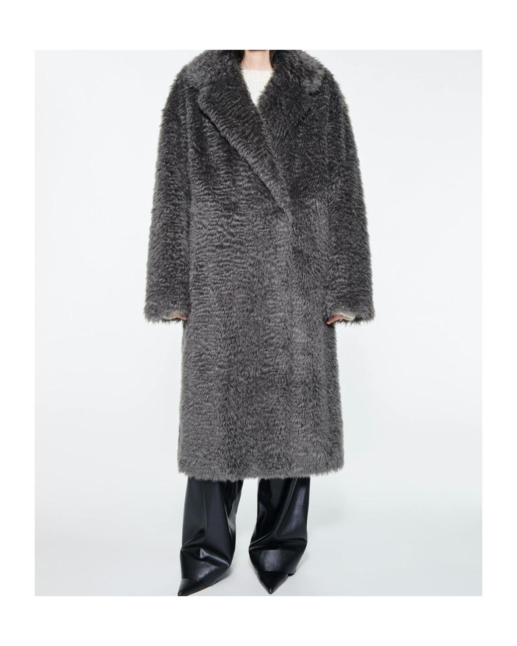 Stand Studio Black Nicole Straight Hem Coat