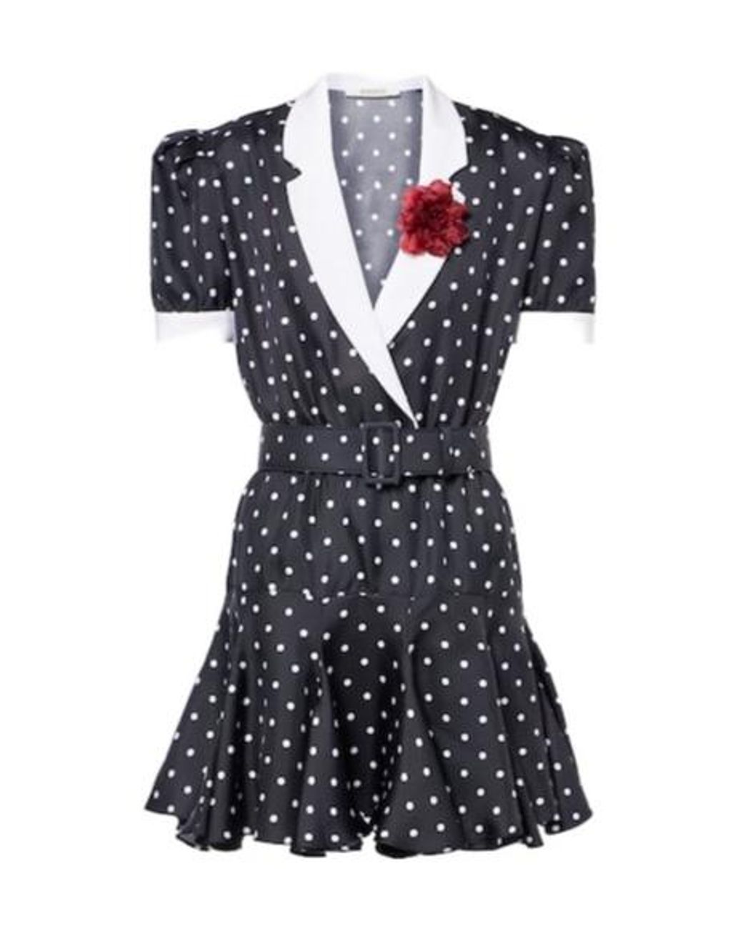 Rodarte Blue Polka Dot Silk Twill Minidress