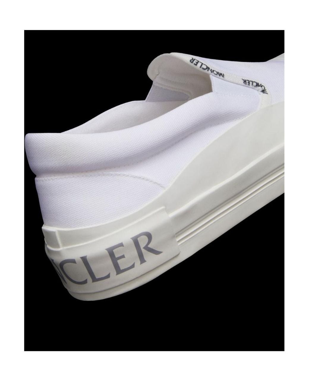 Moncler White Logo Trimmed Slip-On Sneakers