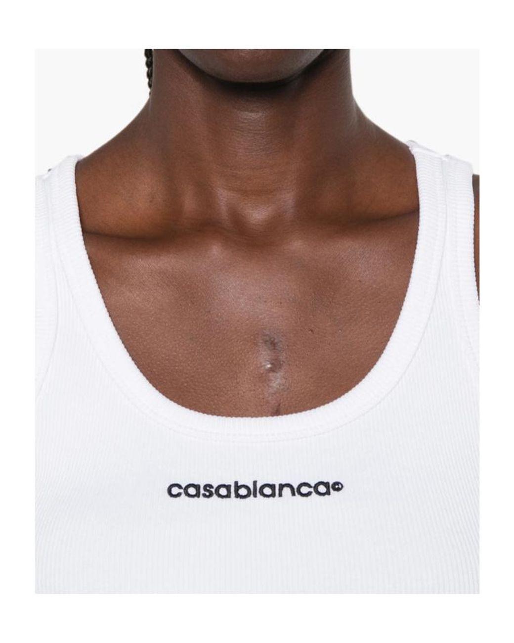 Casablanca Blue Ribbed Vest