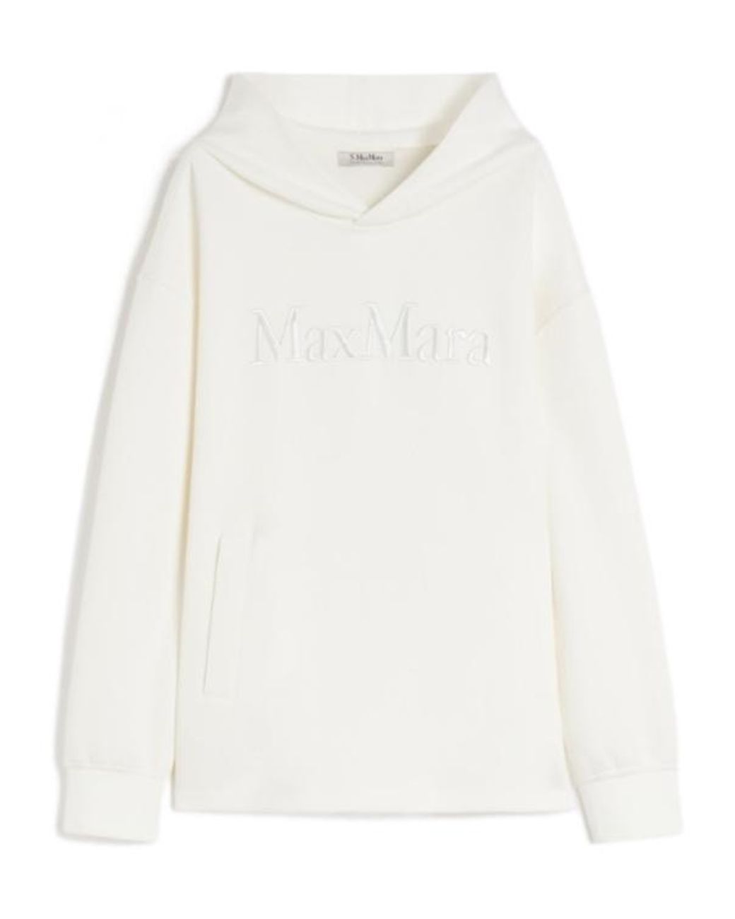 Max Mara White Visiera Logo Embroidered Hoodie