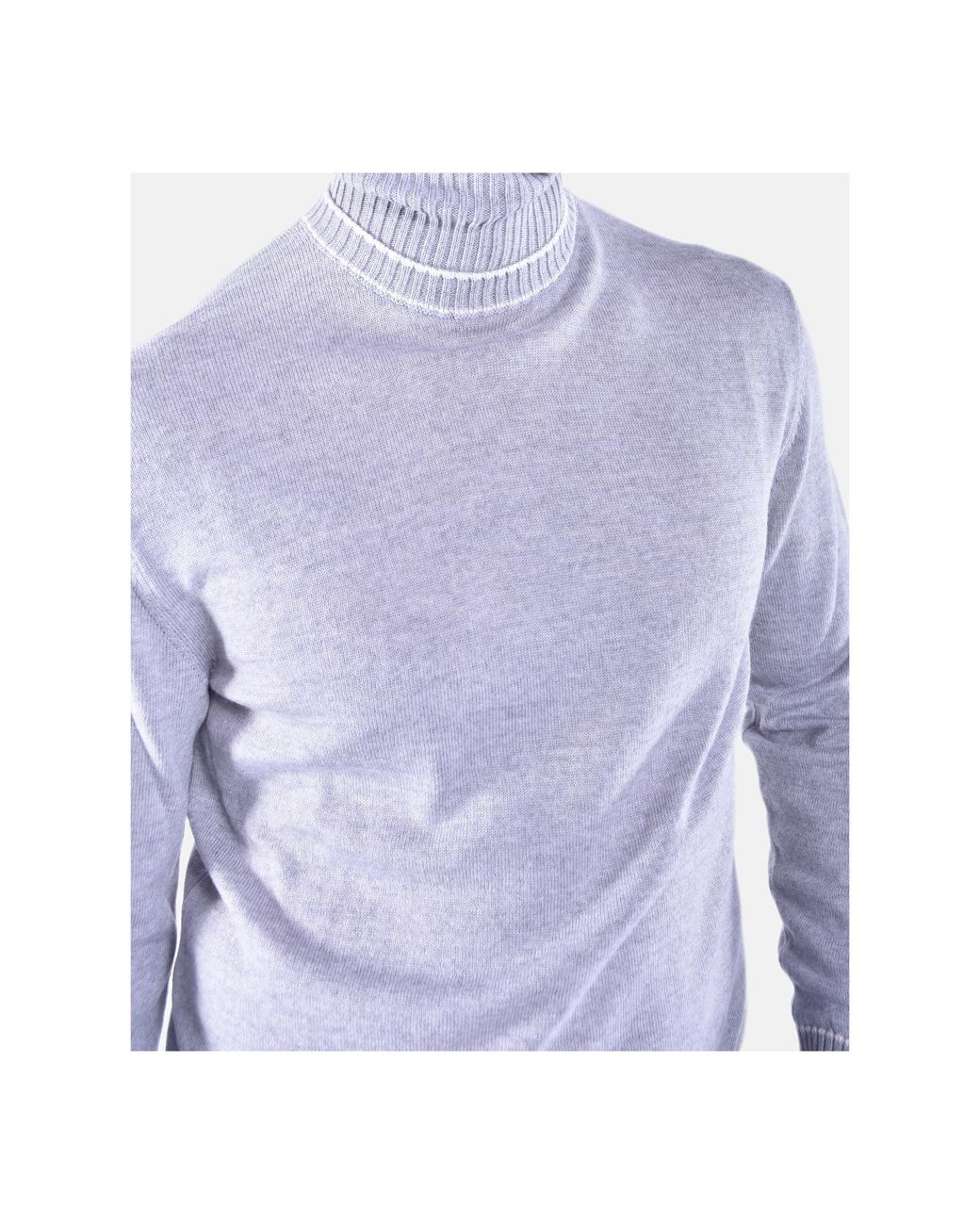Eleventy Blue Embroidered Turtleneck Knitted Sweater for men