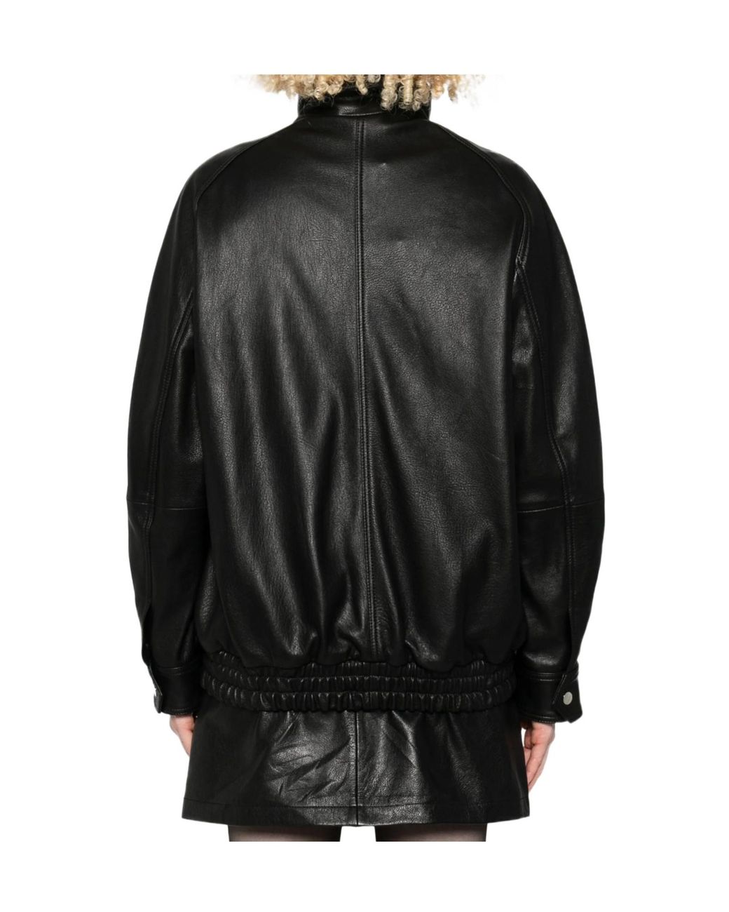 Nour Hammour Black Long-Sleeve Leather Jacket