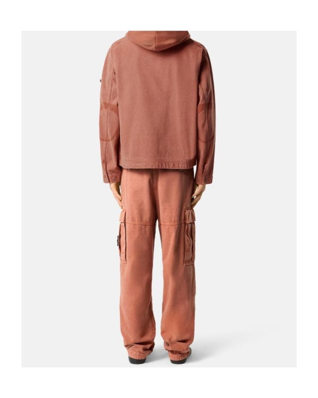 Stone Island Orange Loose-Fit Cargo Trousers With Drawstring Cuffs for men