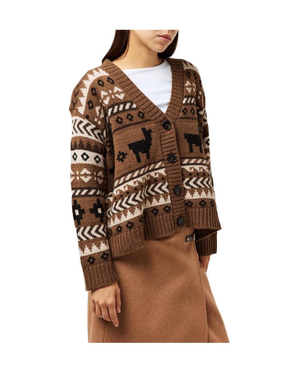 Weekend by Maxmara Brown V-Neck Knit Cardigan