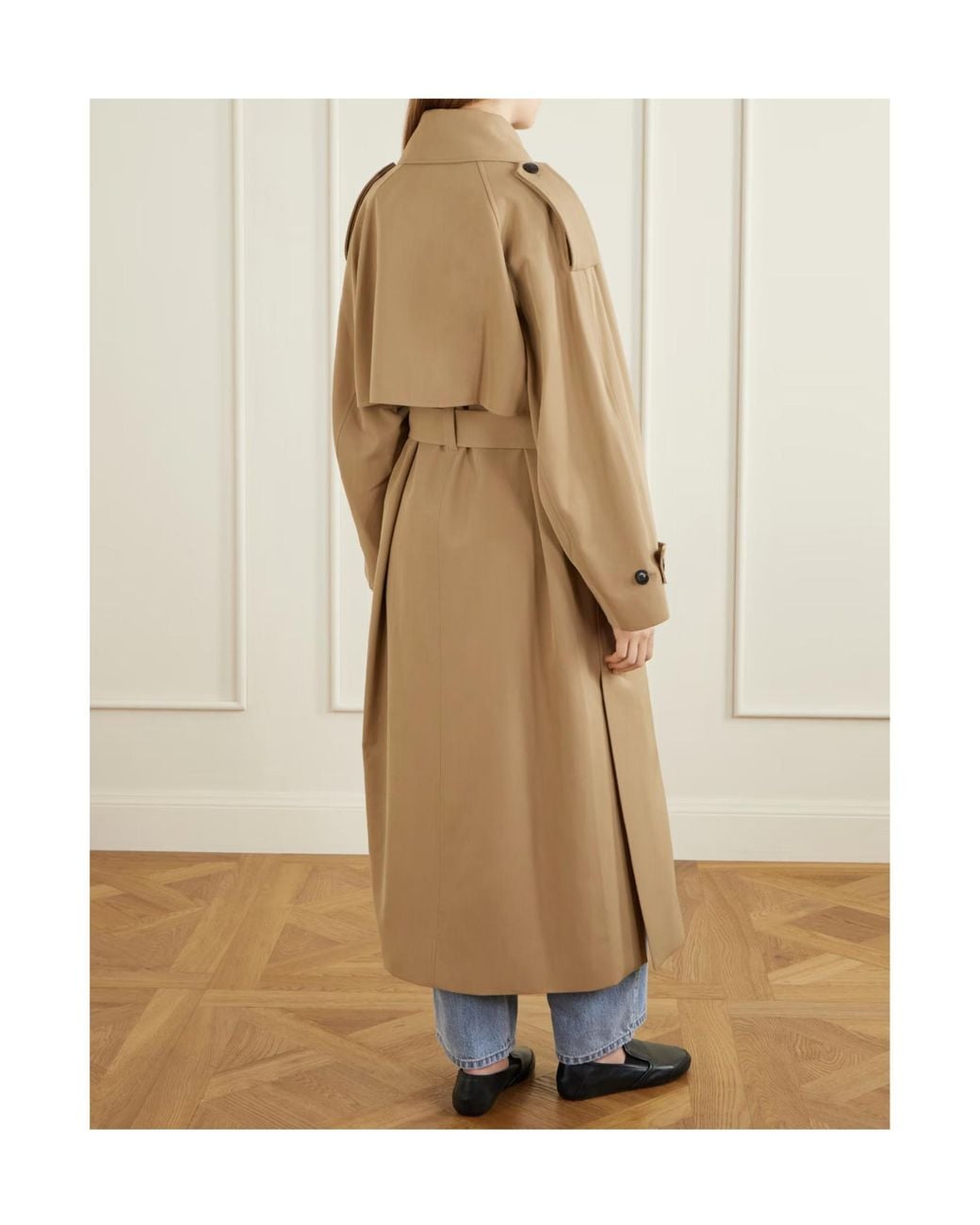 Rohe Natural Double-Breasted Long-Sleeved Trench Coat