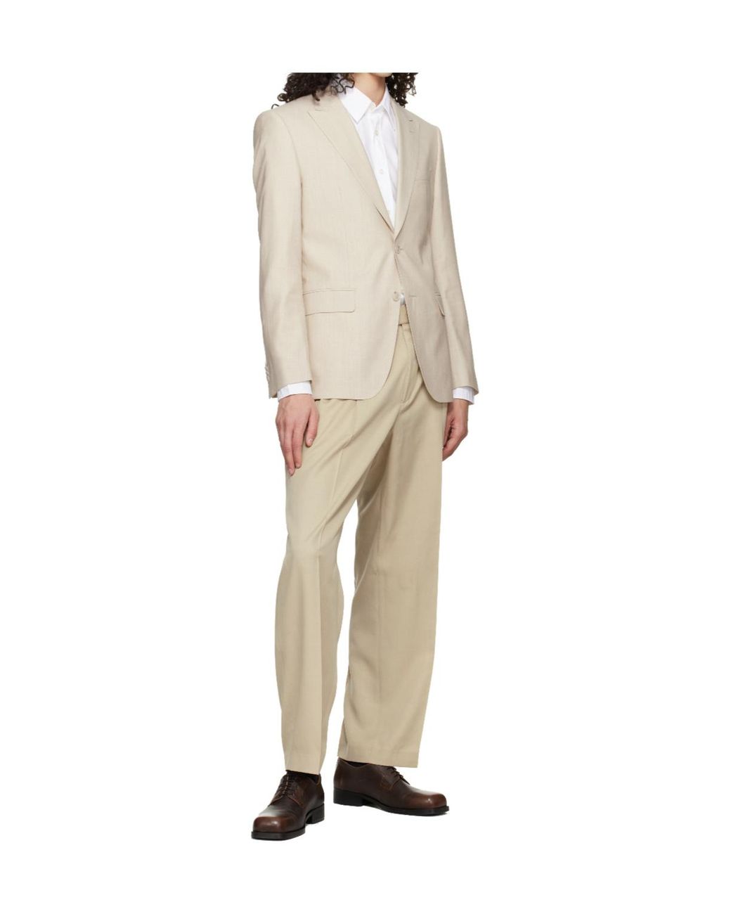 Boss Natural Single-Breasted Suit Jacket for men