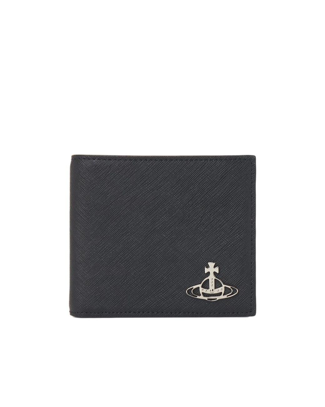 Vivienne Westwood Blue Orb Plaque Bi-Fold Wallet for men