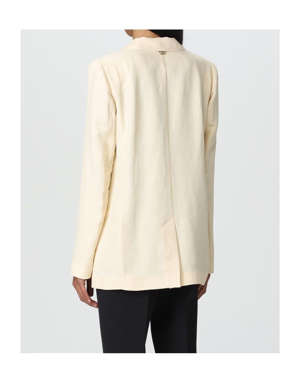 Twinset Natural Single-Breasted Tied-Waist Blazer