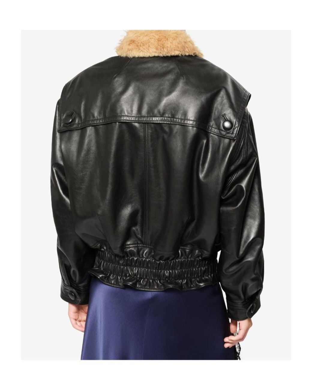 Isabel Marant Black Valina Faux Fur Trim Jacket