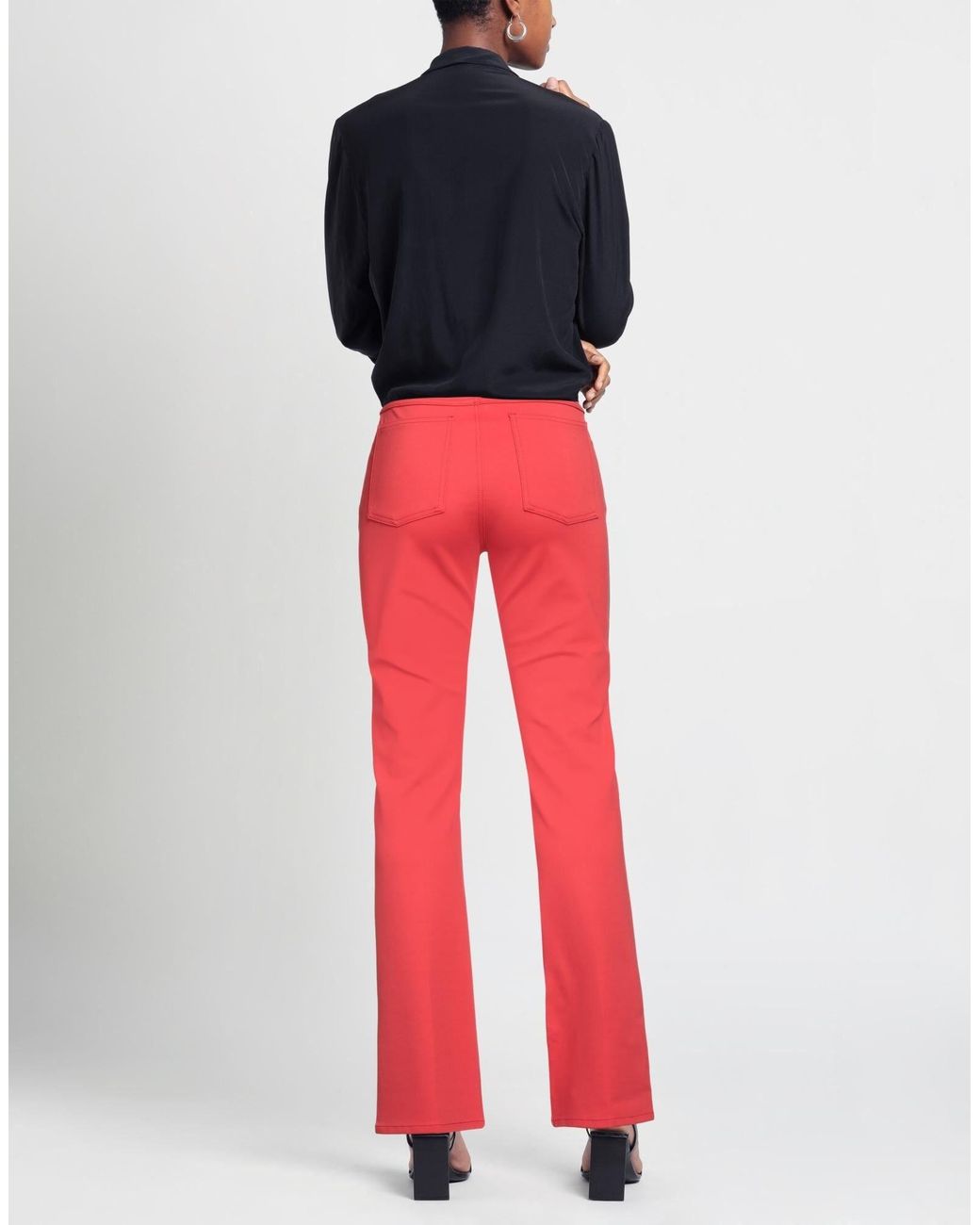 Marni Red Solid Stretch Pants