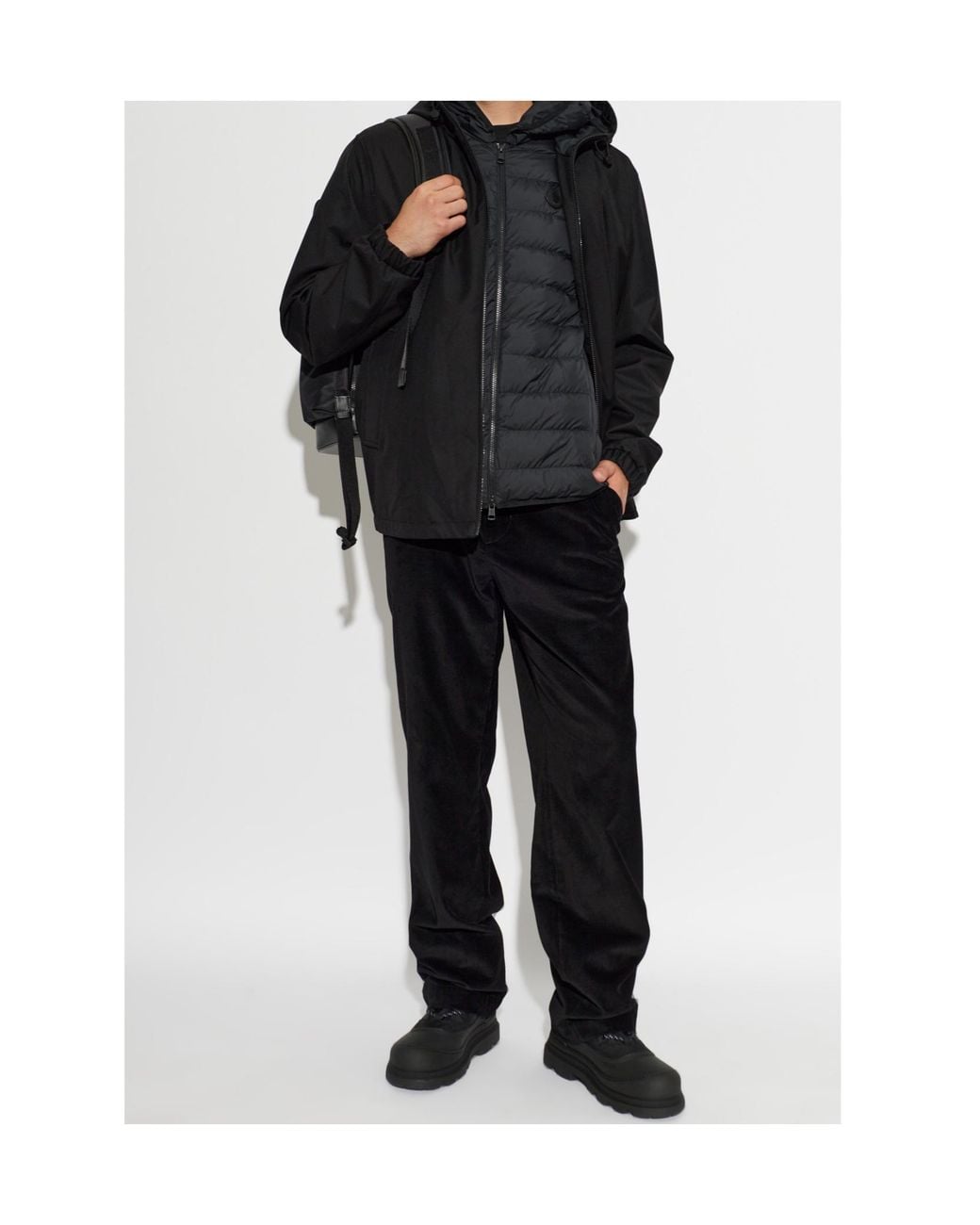 Moncler Black Skirnix Detachable Vest Hooded Jacket for men