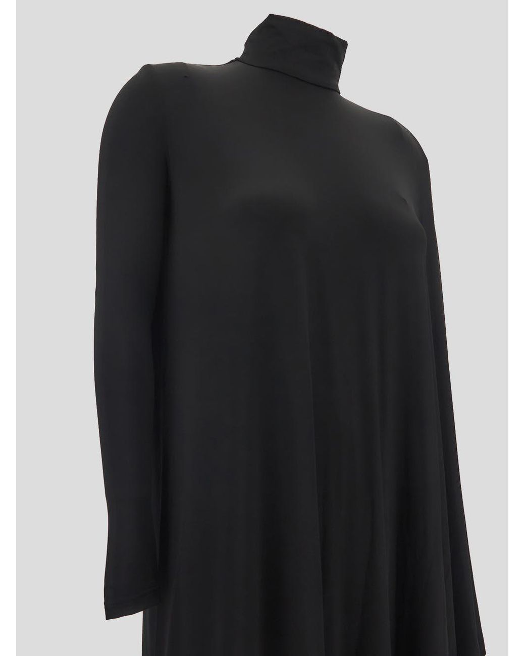 Balenciaga Black Drape Panel Asymmetric Long Dress