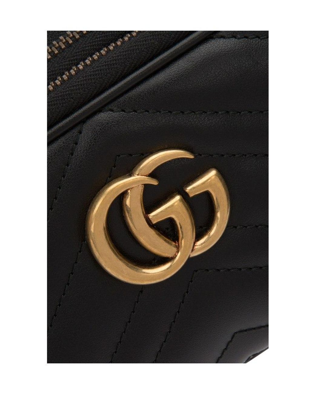 Gucci Black Gg Marmont Mini Chain Bag