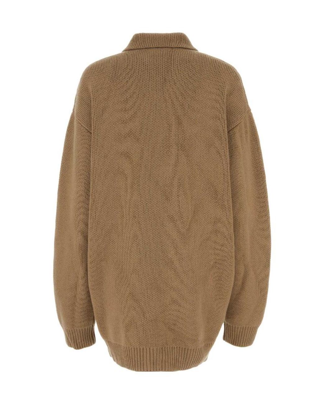 Prada Brown Prad Buttoned Knitted Cardigan