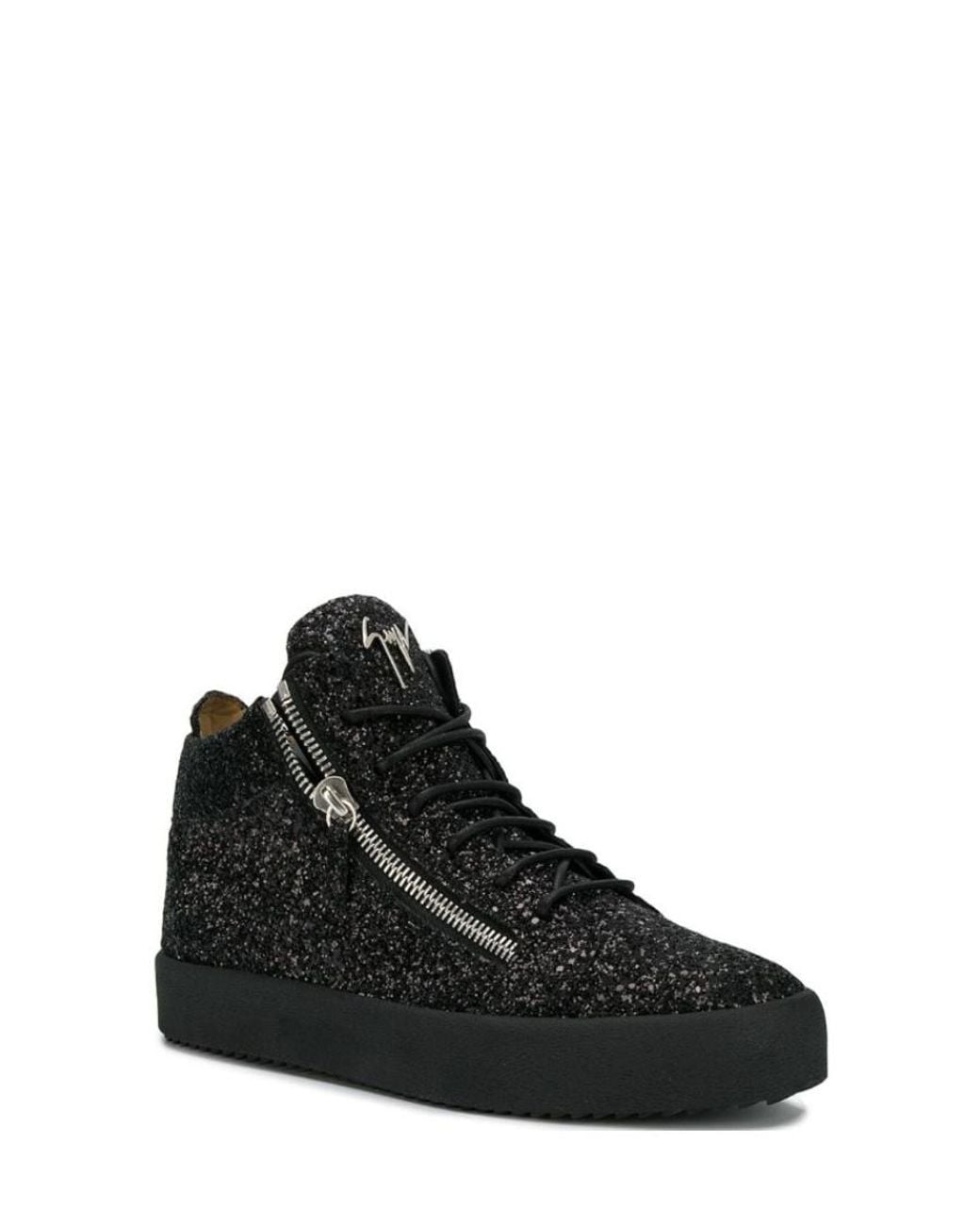 Giuseppe Zanotti Black Sequined Sneakers for men