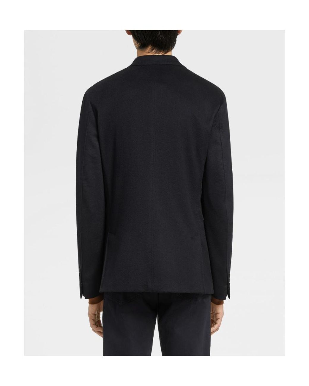 Zegna Blue Single-Breasted Suit Jacket for men