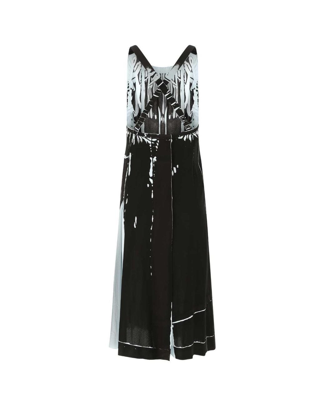 Prada Black Sleeveless Printed Sablé Dress