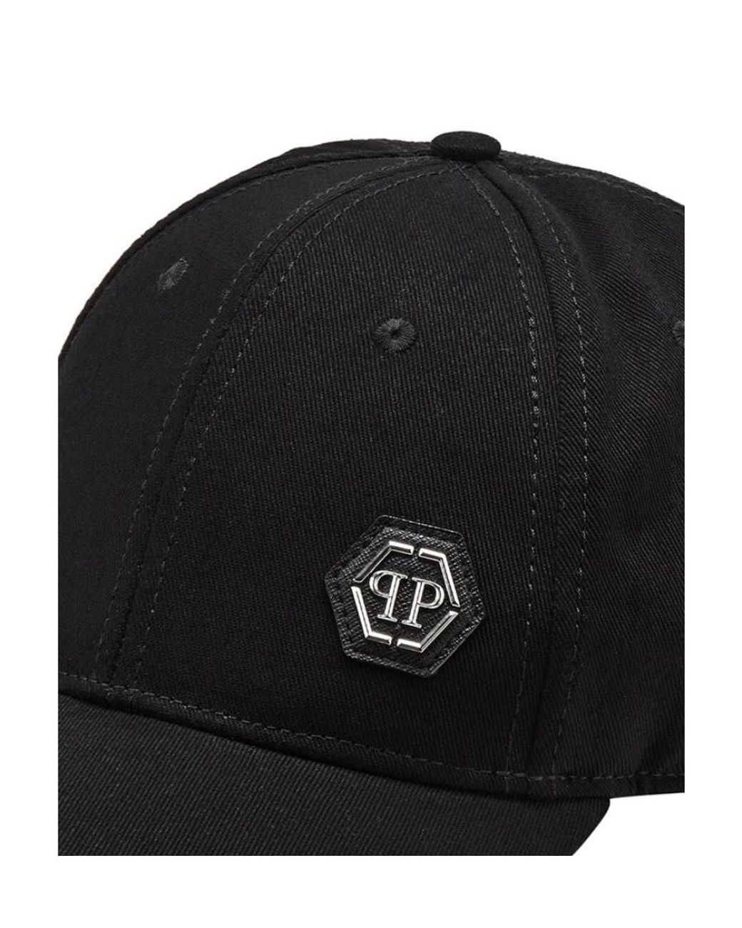 Philipp Plein Black Logo Details Baseball Hat for men