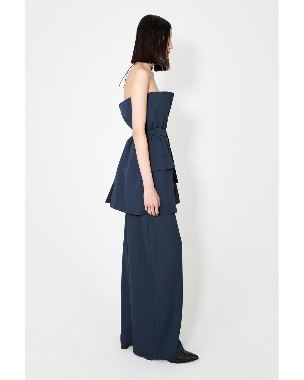 Our Legacy Blue Belted Waist Suit Top