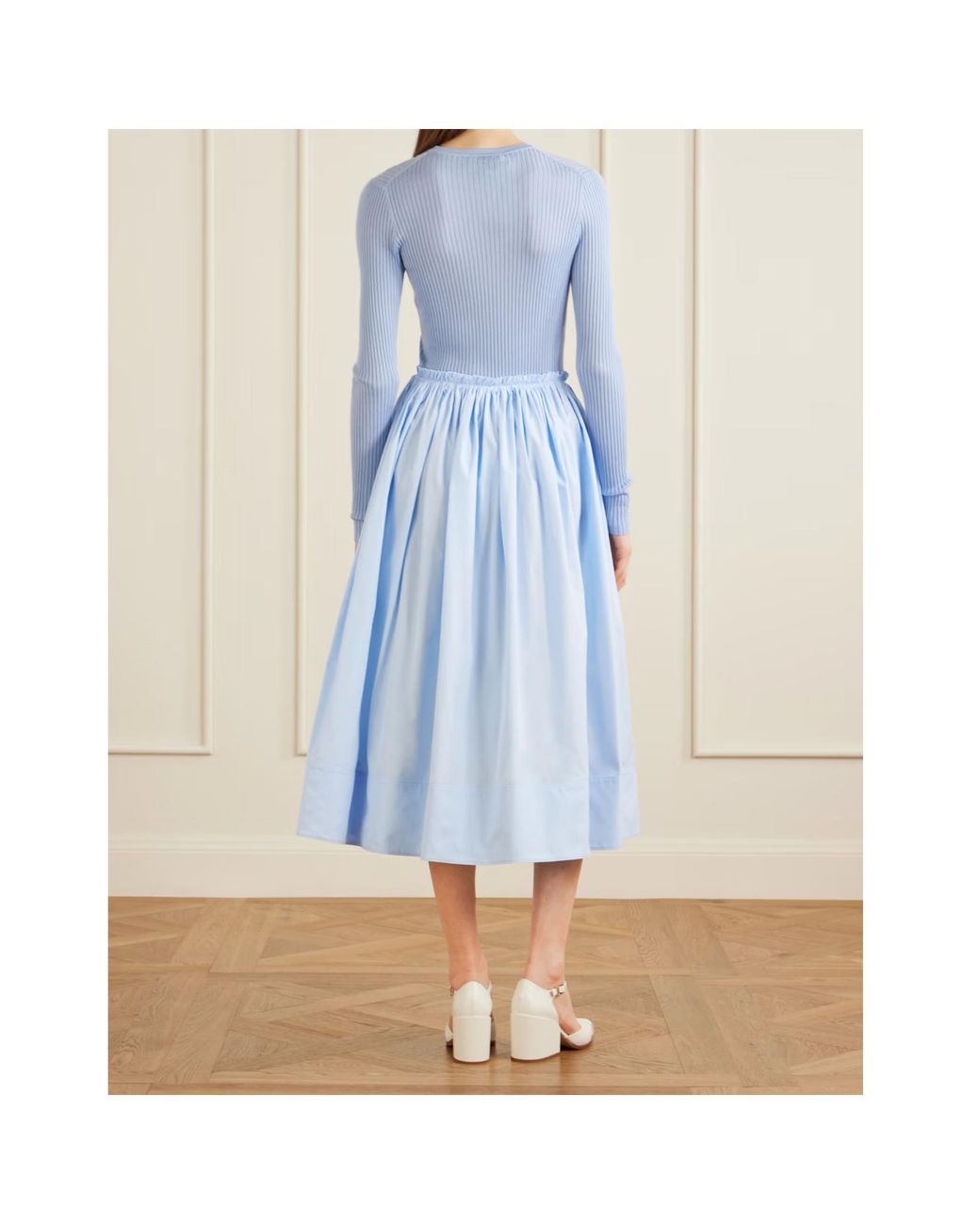 Gabriela Hearst Blue Shiva Gathered Cotton-Poplin Maxi Skirt